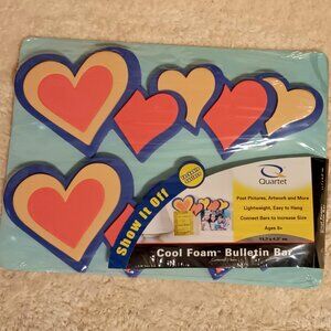 NWT~RARE! Quartet Foam Bulletin Bar Heart Design 11.7" (L) X 4.3" (H) X .75" (D)